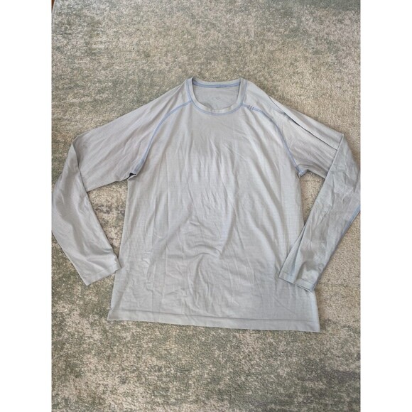 Lululemon Swiftly Tech Long Sleeve T Shirt Men's L Crew Neck Gray Gym Lightweigh - Picture 1 of 7
